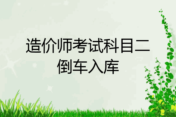 造价师考试科目二倒车入库