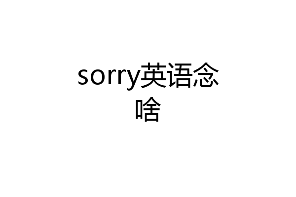 sorry英语念啥