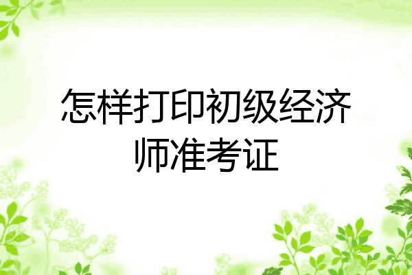 怎样打印初级经济师准考证