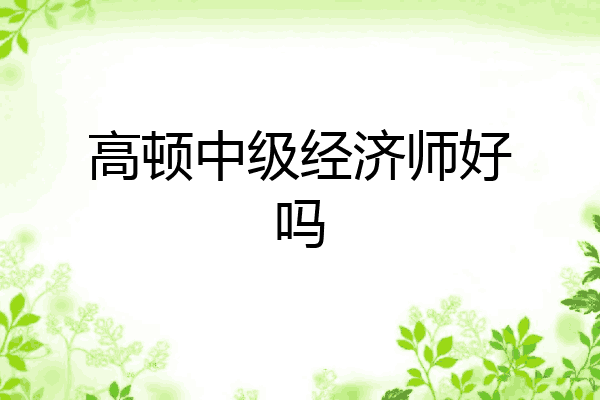 高顿中级经济师好吗