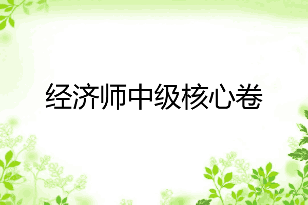 经济师中级核心卷
