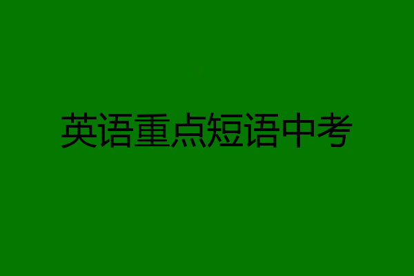 英语重点短语中考