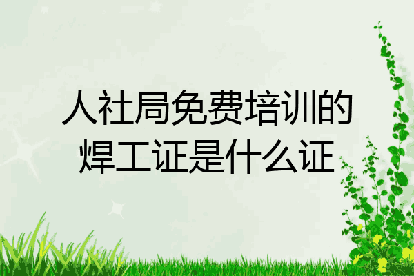 人社局免费培训的焊工证是什么证