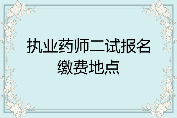 执业药师二试报名缴费地点