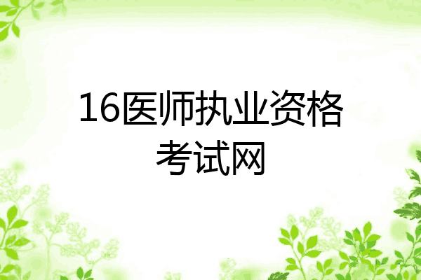 16医师执业资格考试网