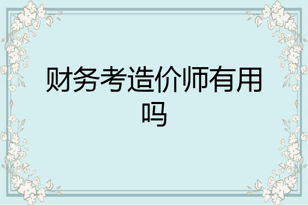 财务考造价师有用吗