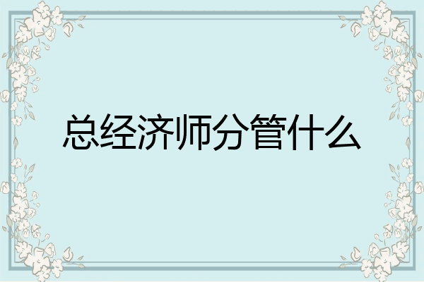 总经济师分管什么