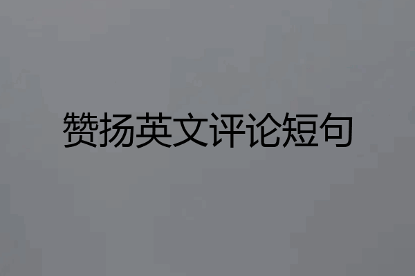 赞扬英文评论短句