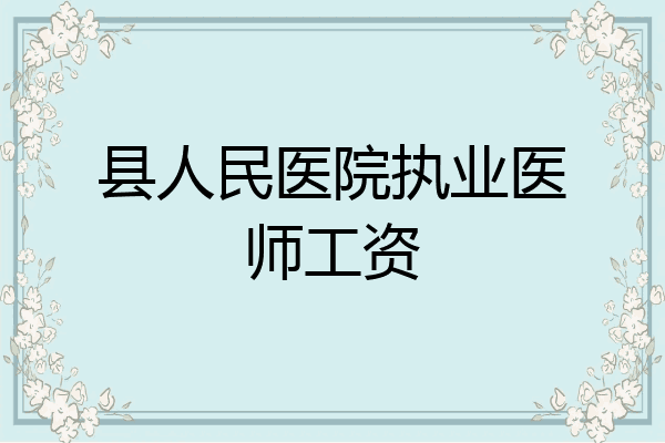 县人民医院执业医师工资