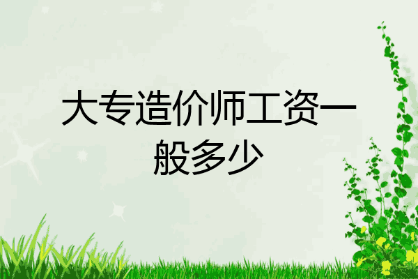 大专造价师工资一般多少