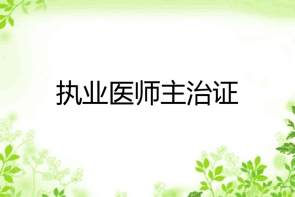 执业医师主治证