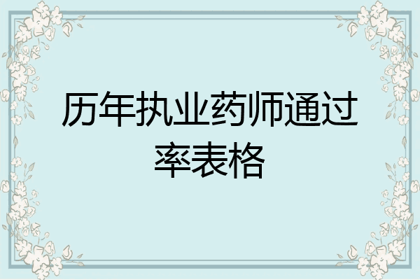 历年执业药师通过率表格