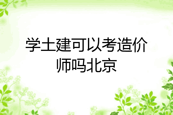 学土建可以考造价师吗北京