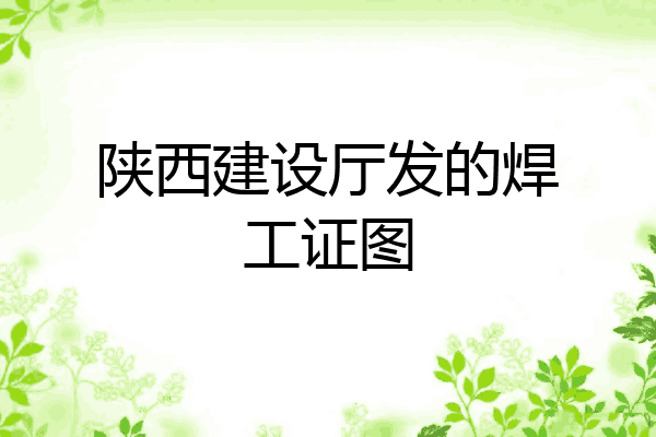 陕西建设厅发的焊工证图