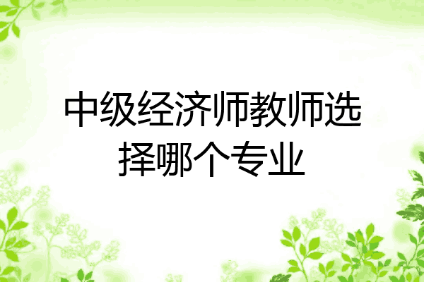 中级经济师教师选择哪个专业
