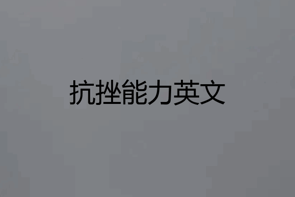 抗挫能力英文