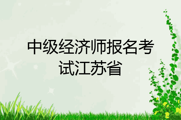 中级经济师报名考试江苏省