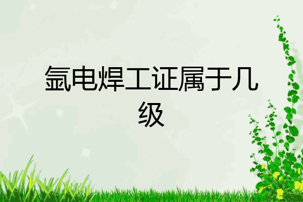 氩电焊工证属于几级