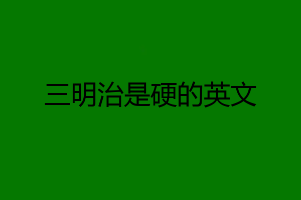 三明治是硬的英文