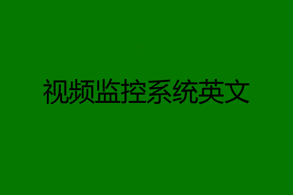 视频监控系统英文