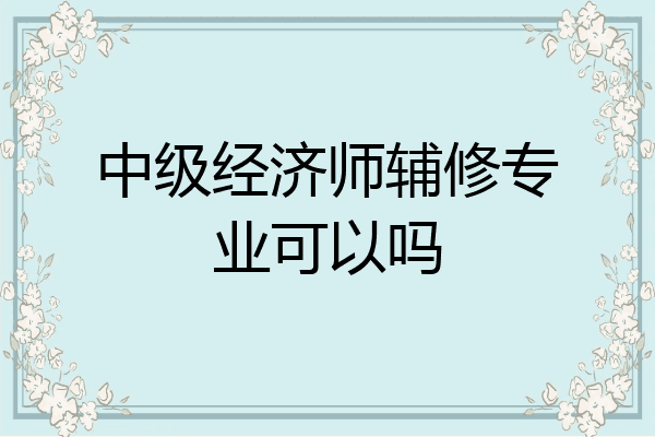 中级经济师辅修专业可以吗