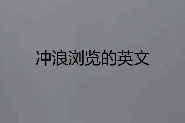 冲浪浏览的英文