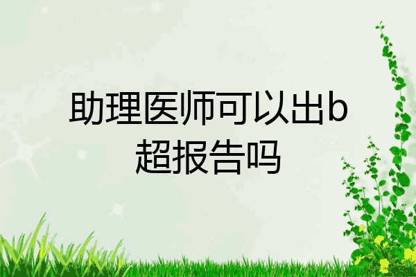助理医师可以出b超报告吗
