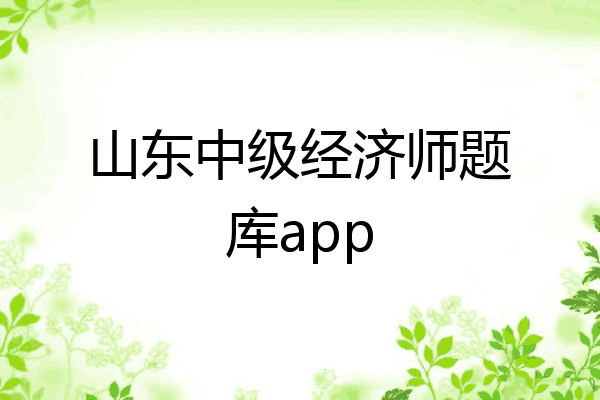 山东中级经济师题库app
