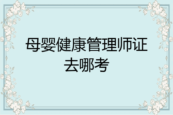 母婴健康管理师证去哪考