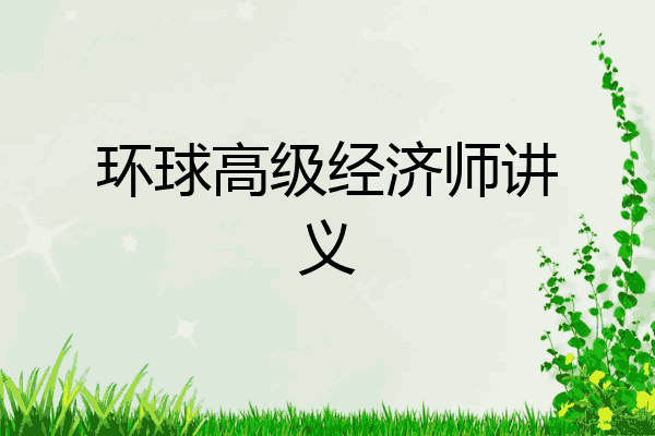 环球高级经济师讲义