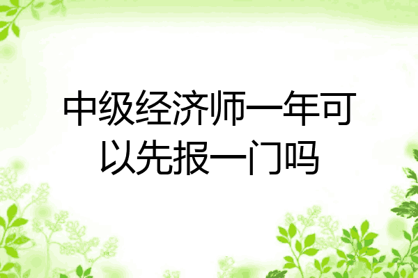 中级经济师一年可以先报一门吗