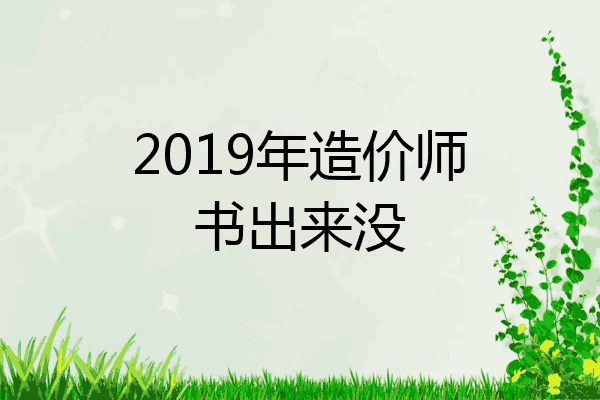 2019年造价师书出来没