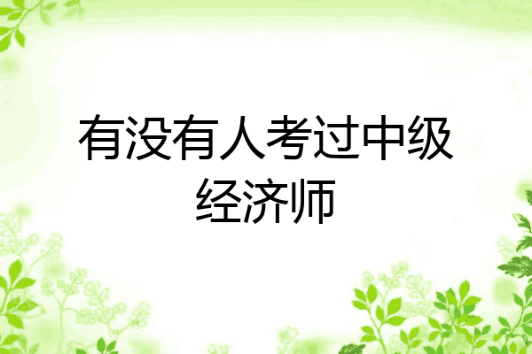 有没有人考过中级经济师