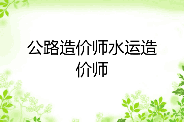 公路造价师水运造价师