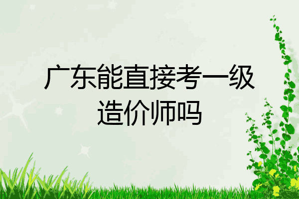 广东能直接考一级造价师吗
