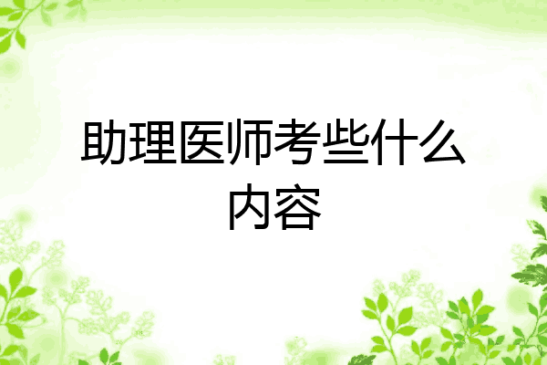 助理医师考些什么内容