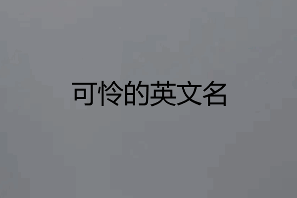 可怜的英文名