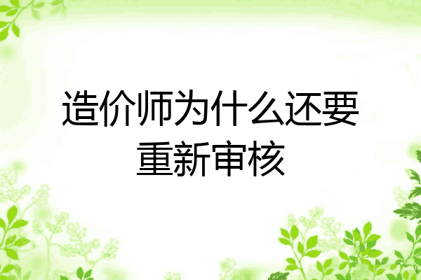 造价师为什么还要重新审核