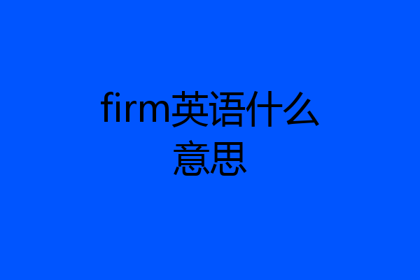 firm英语什么意思