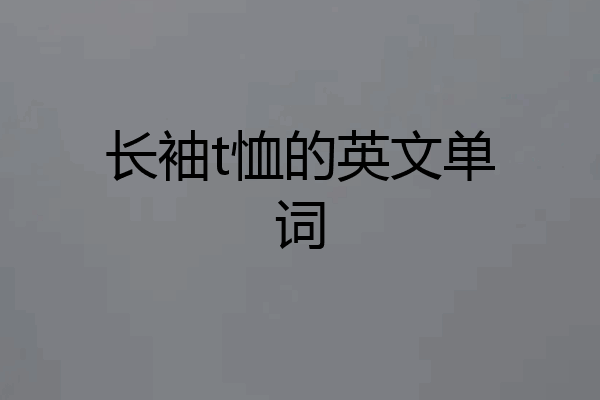 长袖t恤的英文单词