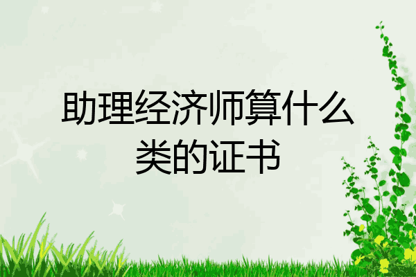 助理经济师算什么类的证书