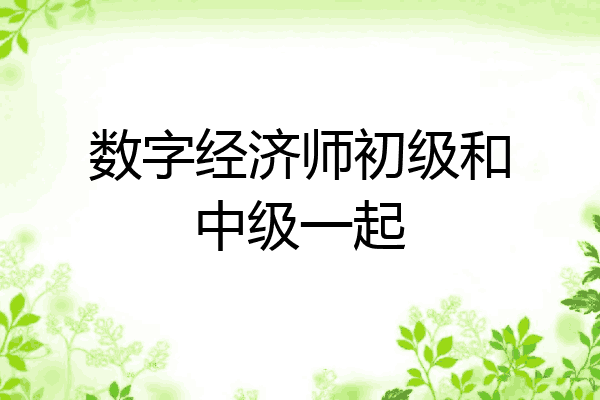 数字经济师初级和中级一起