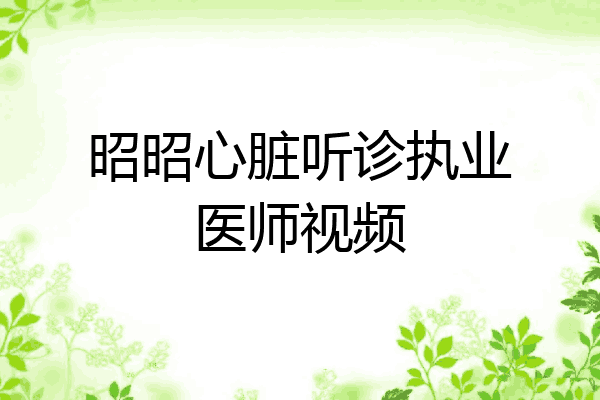 昭昭心脏听诊执业医师视频