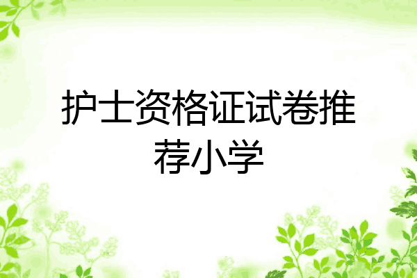 护士资格证试卷推荐小学