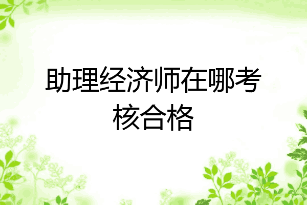 助理经济师在哪考核合格