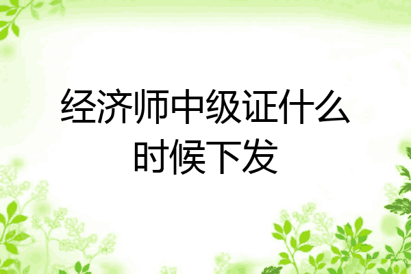 经济师中级证什么时候下发