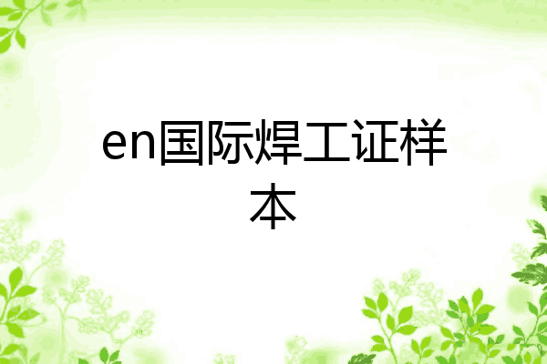 en国际焊工证样本