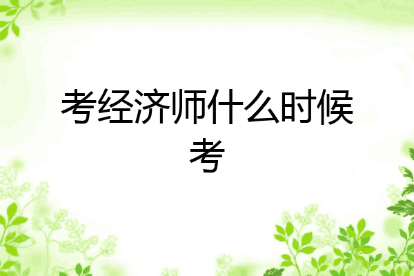 考经济师什么时候考