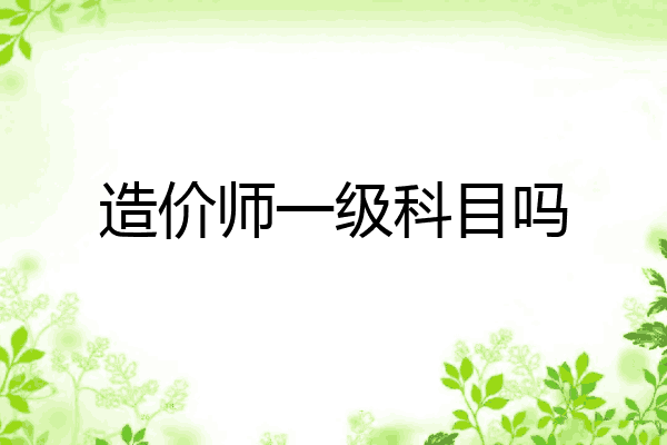 造价师一级科目吗