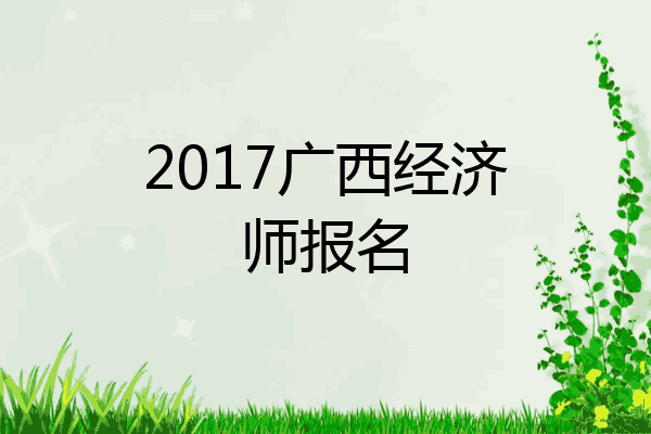 2017广西经济师报名